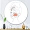 Designart - One Line Portrait of African American Woman III - Modern Metal Circle Wall Art